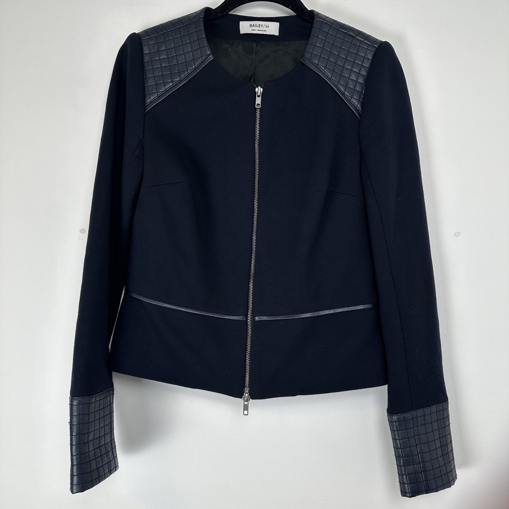 Bailey 44 Women's Jacket‎ Zip Up Navy Size Small Moto Quilted Casual Office